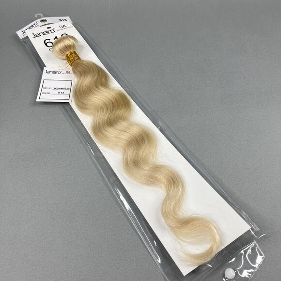 22” Body Wave #613 Platinum Blonde Unprocessed Brazilian Human Hair Extensions - Picture 1 of 5